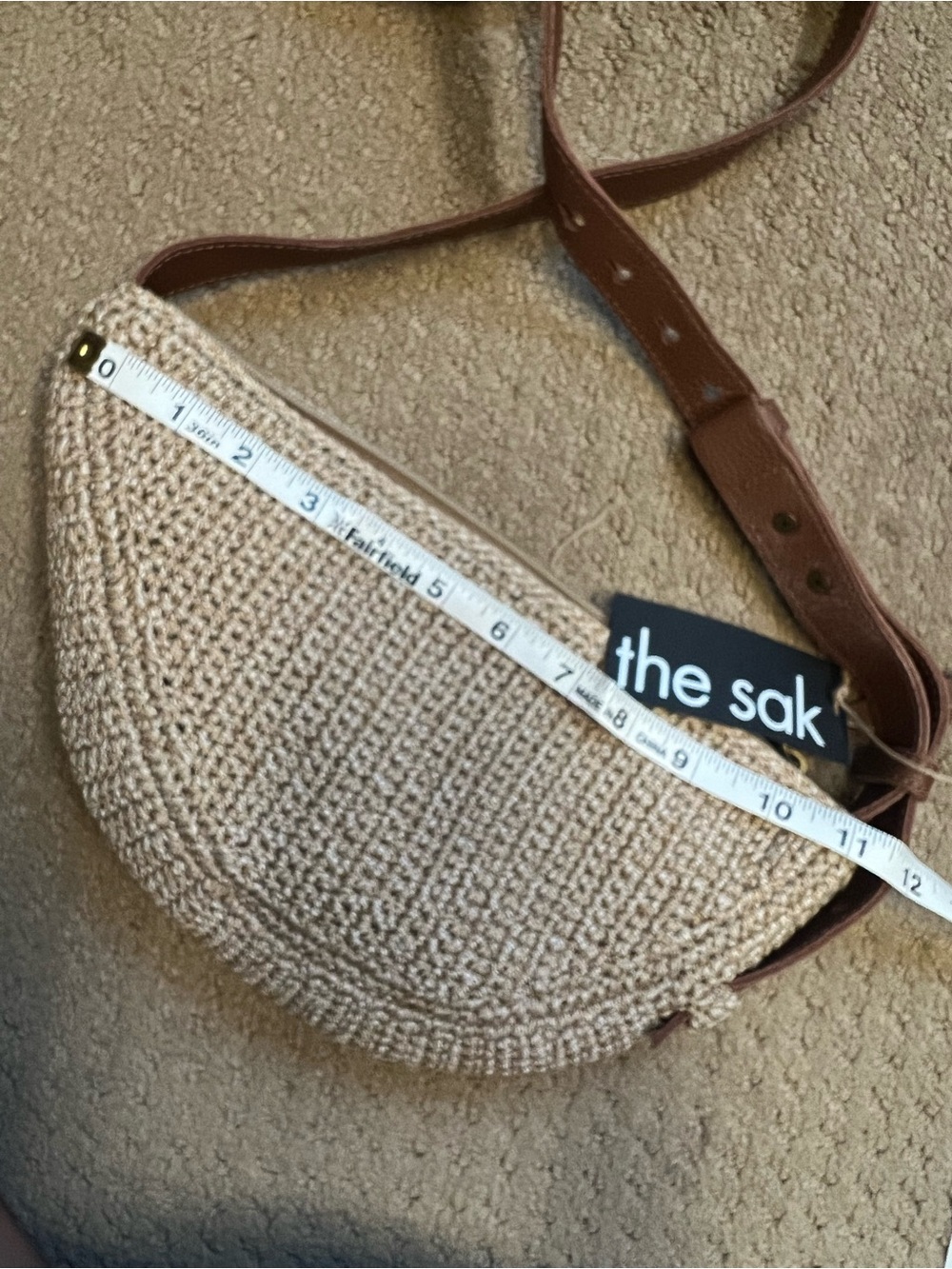 The Sak Beige Woven Crossbody with Brown Leather Strap - Picture 5 of 6
